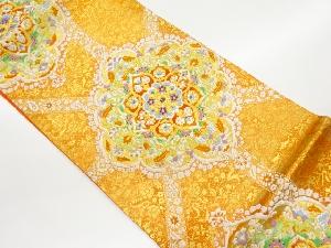 華紋に花唐草模様織出し袋帯